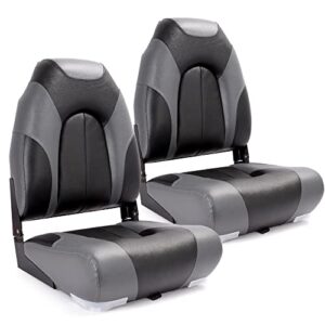 Klappbarer Bootssitz mit hoher Rückenlehne, Edelstahlschrauben und ergonomischem Design für maximale Komfort und Stabilität bei Bootsfahrten
