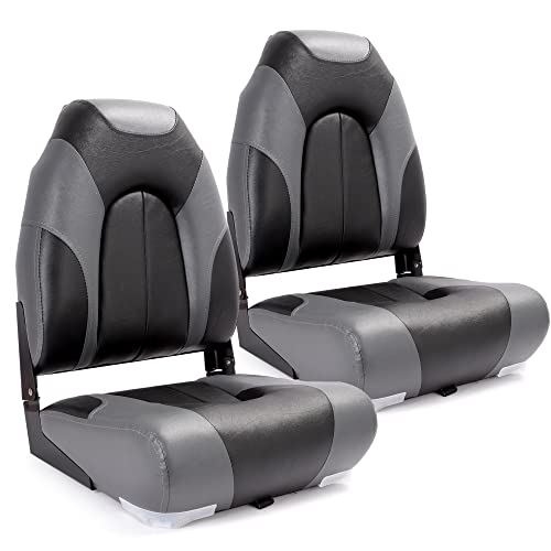 Klappbarer Bootssitz mit hoher Rückenlehne, Edelstahlschrauben und ergonomischem Design für maximale Komfort und Stabilität bei Bootsfahrten