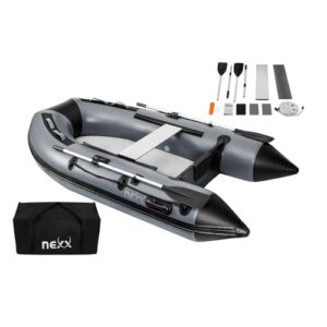 Professionelles Sportboot mit Luftboden und Sitzbank, ideal für Angler und Wassersportler