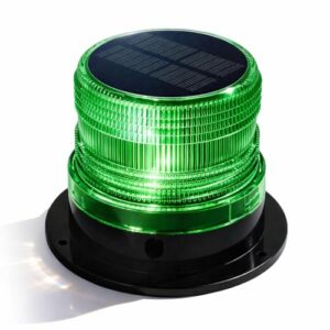 Solar LED Warnlicht, grün, 360° magnetisch, IP65 wasserdicht, 4 Modi für Boot, LKW, Anhänger und Baustellen
