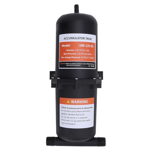 Konstantdrucktank für Bootsreiseanhänger, Wasserdrucktank 1 L mit 1/2 Zoll Anschluss, Vordruckspeicher für Wassersysteme