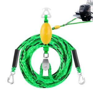 Abschleppseil für Boote, Stützseil für bis zu 4 Benutzer, mit Haken und Umlenkrolle, um 360 Grad drehbar, Seil für Schlauch, Wassersport, Schwimmball, Ponton, Bar, Kajak, Surf