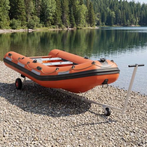 Verstellbarer Bootstrailer für Schlauchboote und Kajaks, 200 kg Tragfähigkeit, Höhen- und Längenverstellebar aus Verzinktem Stahl, Transportwagen für Wasserfreunde