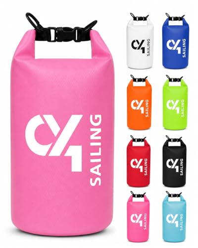 Wasserdichte Tasche für Kajak, SUP und Boot - Pink, Robuste Ripstop-Material, Rolltop-Verschluss, ideal für Camping-, Reise- und Outdoor-Einsätze