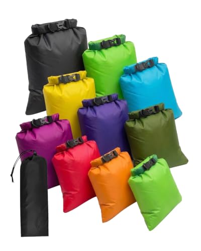 Wasserdichte Tasche für Wandern, Camping und Outdoor-Aktivitäten - 10 Stück Evolpor Drybag Klein