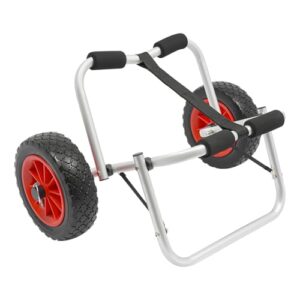 Faltbarer Kajakwagen für die Transportierung von Kanus und Booten, bestehend aus Aluminiumlegierung, PU und EVA, mit 9,84 Fuß langem Gurt und vier Schaumstoffpuffern, leicht und kompakt, ideal für Sandstrände, Kies oder Rasenflächen