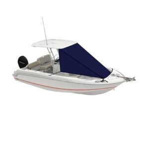Hochwertiges Oceansouth T-Top Bug-Sonnensegel aus Atlas Marine-Gewebe, 2,13 × 2,75 m groß, UV-beständig und marineblaue Farbe, ideal für Freizeit-, Angel- und Sportboote