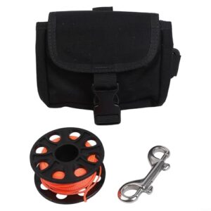 QuivyLivy Scuba Diving Marker Boje rot, Signalflagge und Nylon SMB mit Fingerspule Rolle für sichereren Tauchspass