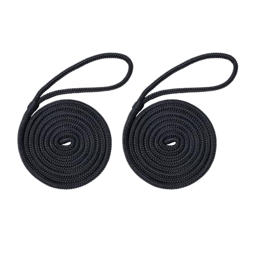 Tether Tite Doppelgewebtes Polyester-Festmacherleine, Anlegeseil mit 30-cm-Schlaufe, Hochfest und Salzwasserfest für Boote und Yachten