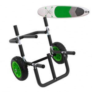 TRUTZHOLM SUP Wagen aus Aluminium mit Schaumstoff-Polsterung für Wassersportgeräte, klappbarer Stand Up Pladdle Wagen mit PU-Rädern und 2 Gurten